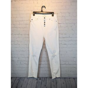 Kancan stretchy high-rise, white ankle skinny jeans 7